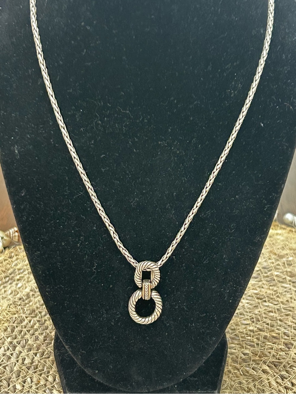 EFFY Diamond 18k Gold Sterling Silver Interlocking Necklace